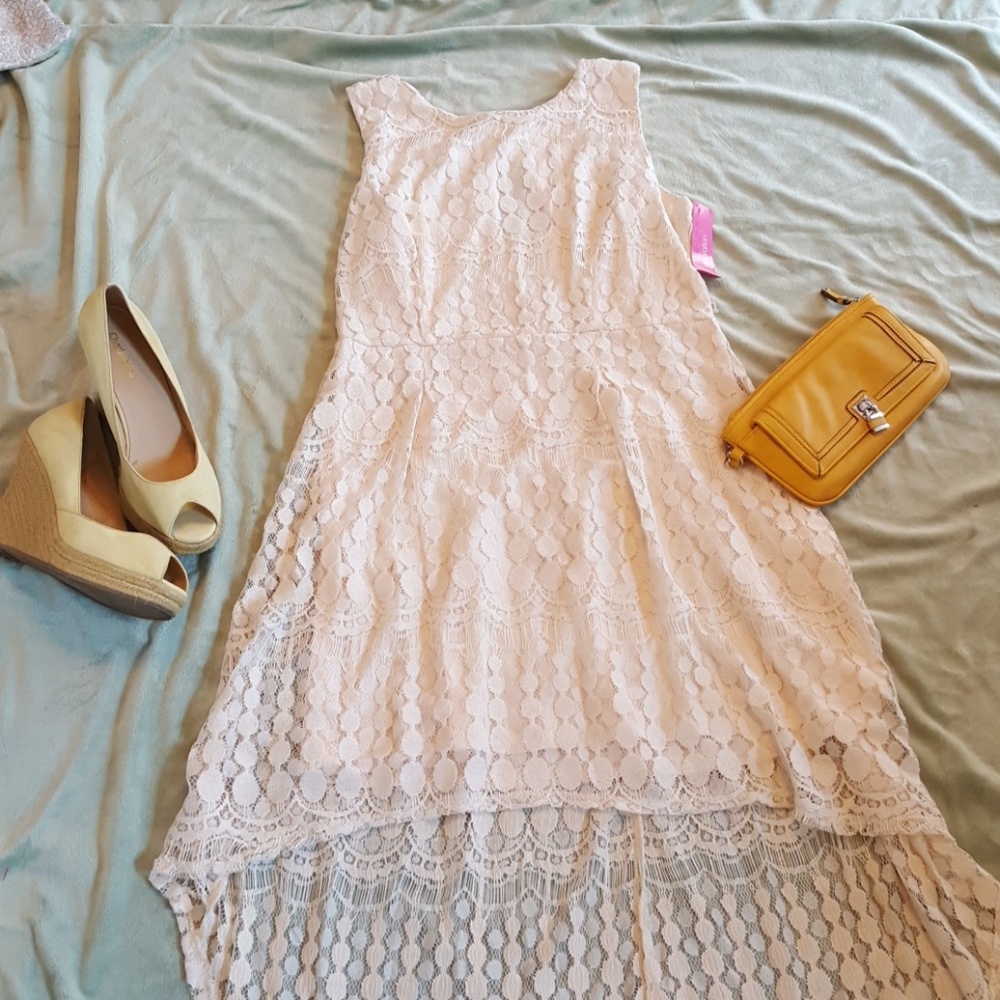 NWT cream hi low sundress
